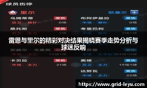 雷恩与里尔的精彩对决结果揭晓赛季走势分析与球迷反响